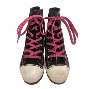 Disney Shake It Up women's size 6 Black Pink High-Top  Wedge Heel Sneakers